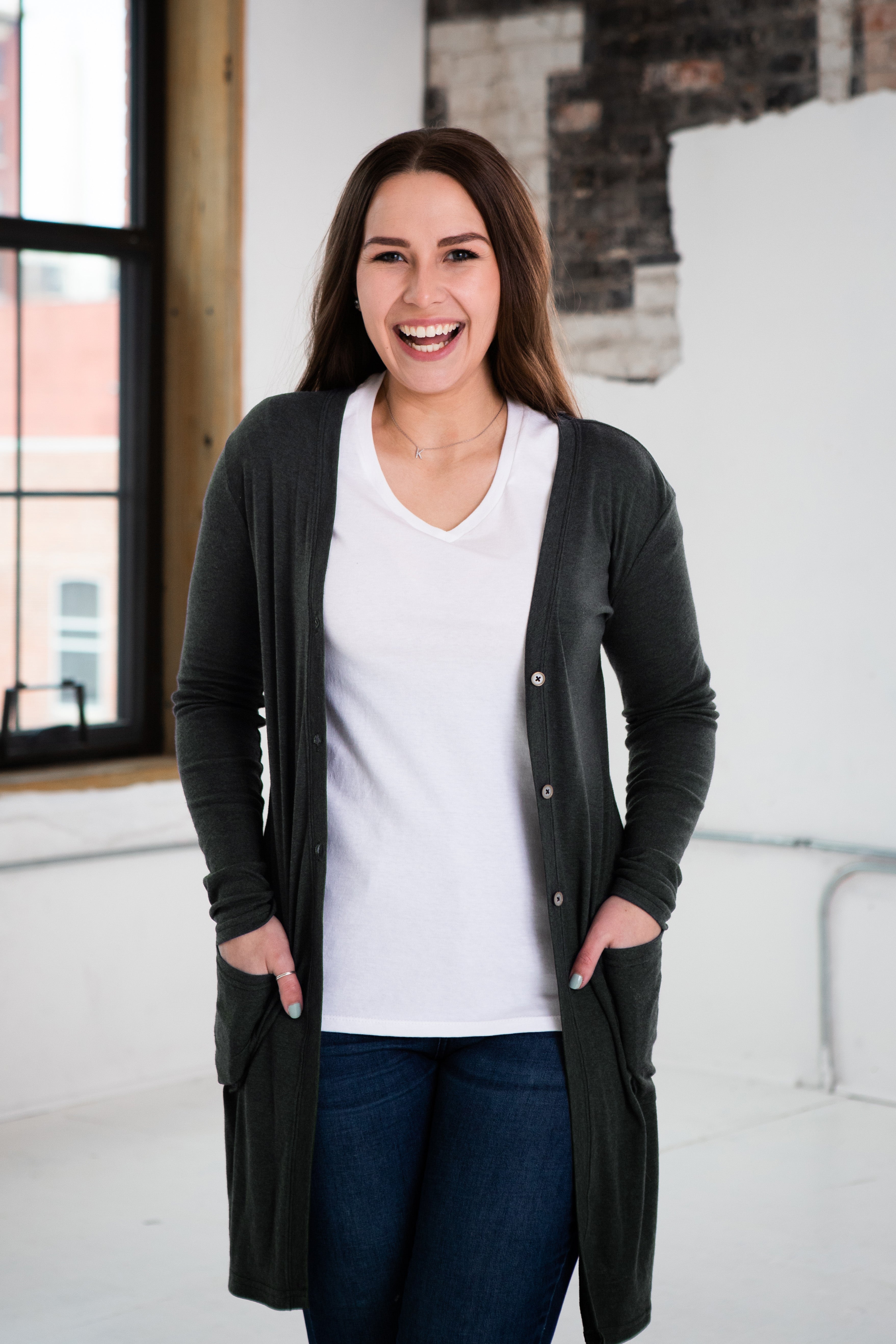 Ladies Eco-Triblend Rib Cardigan