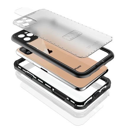 iPhone 12 MAX 6.1 Grey Black Waterproof Case