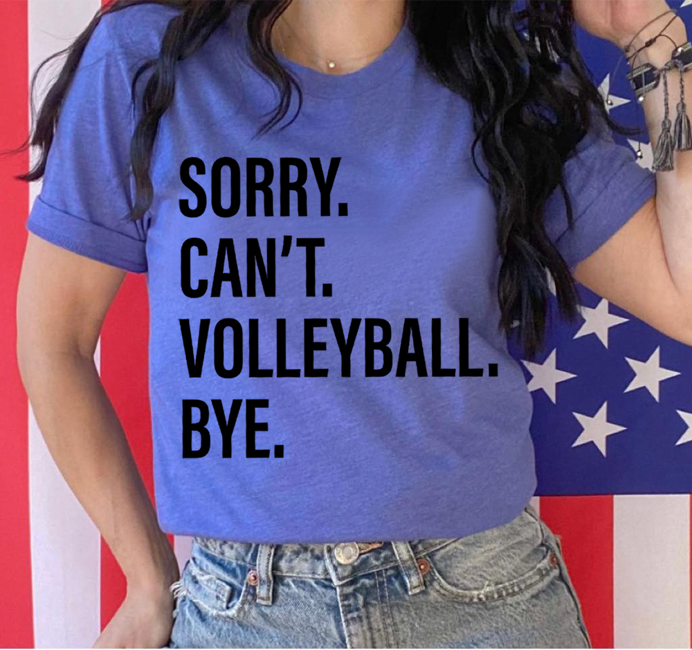 Sorry. Can't. VOLLEYBALL. Bye.